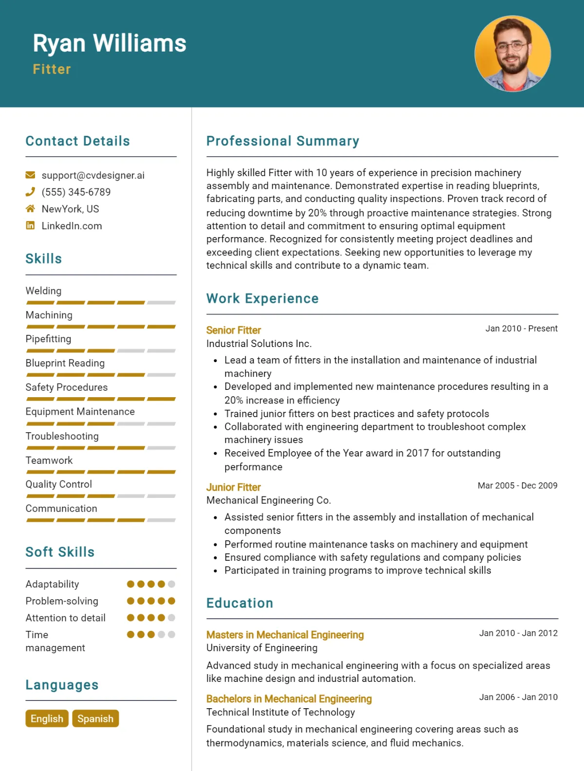 Fitter CV Example