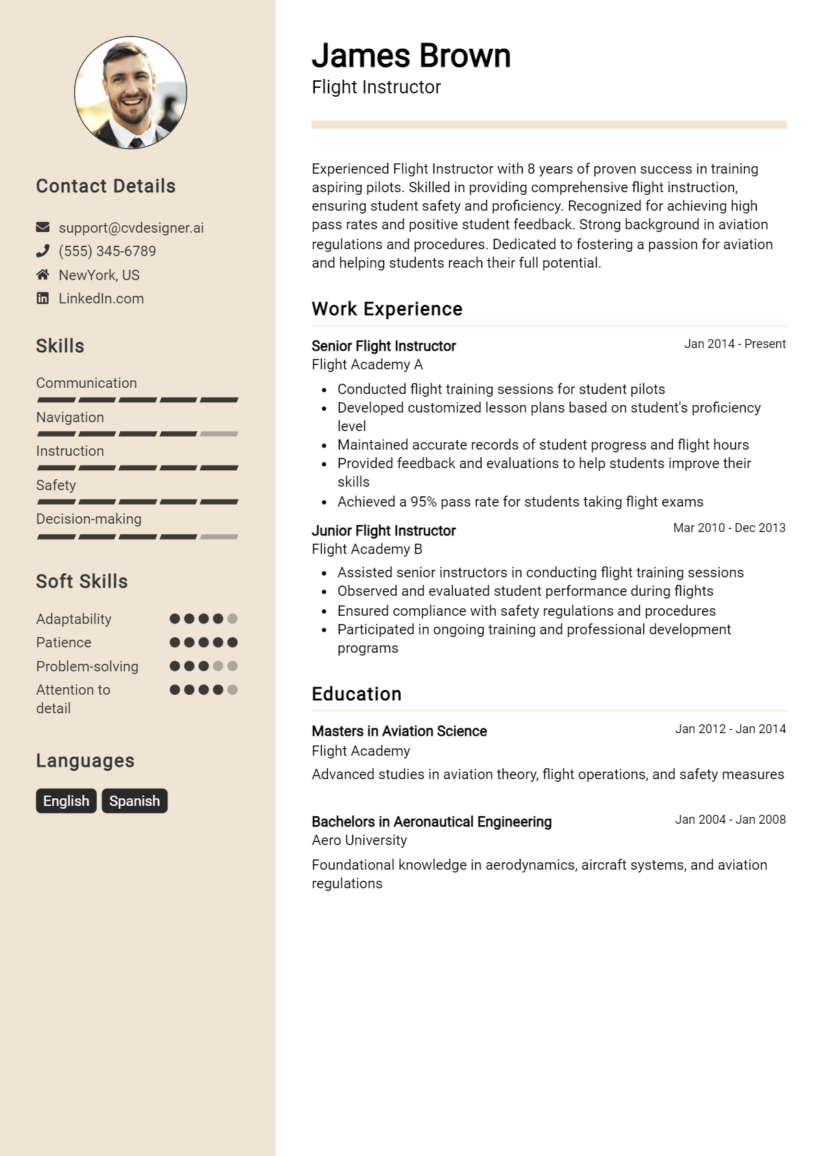 Flight Instructor Resume Example