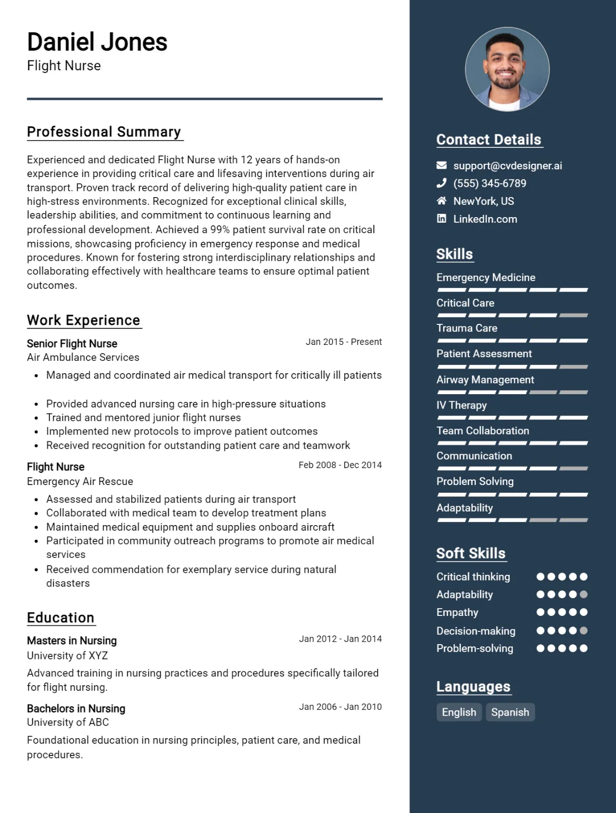 Flight Nurse CV Example