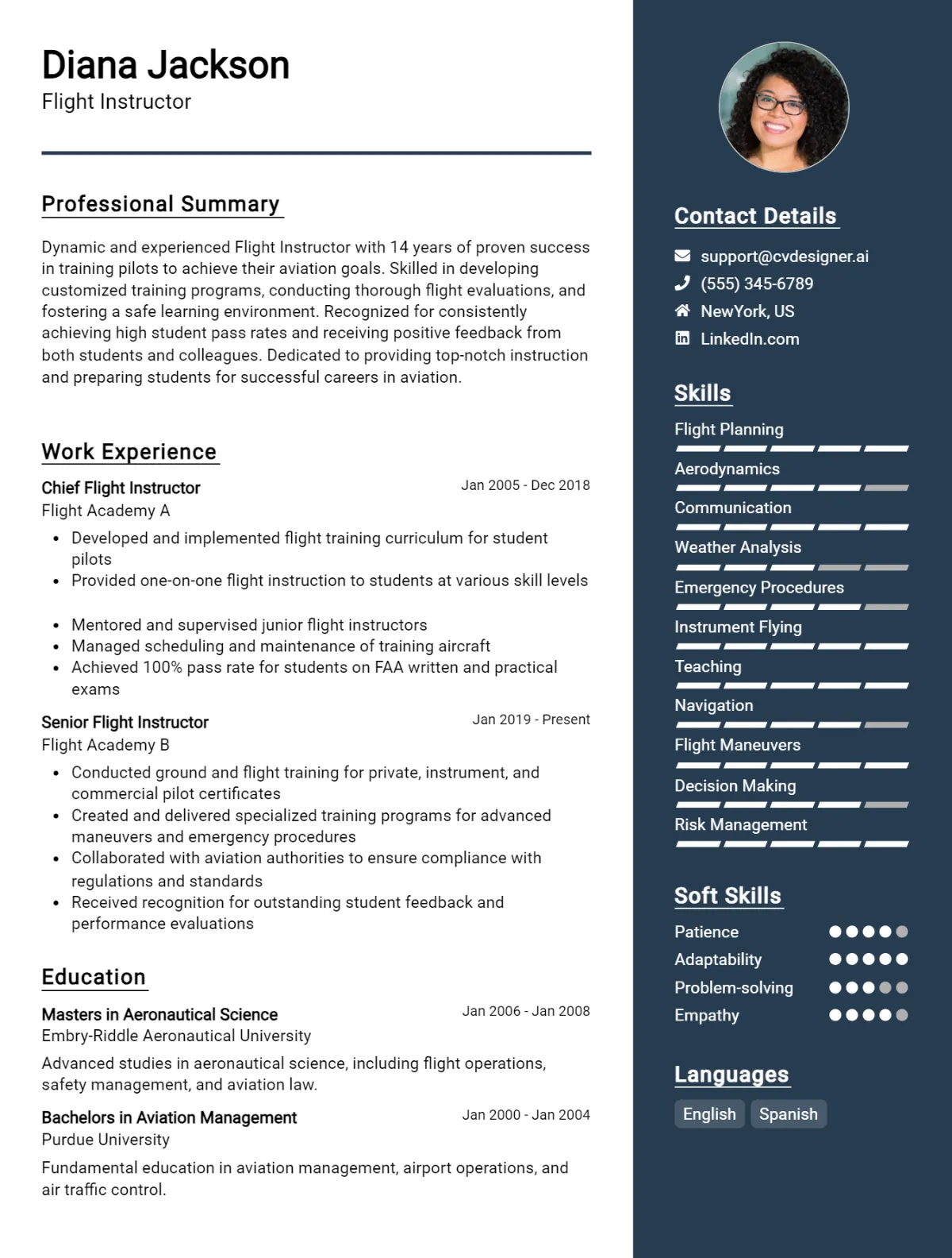 Flight Instructor CV Example