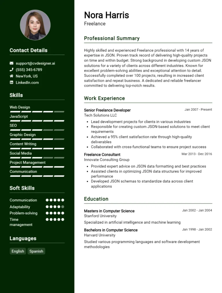 Freelance CV Example For 2025: Best Writing Guide