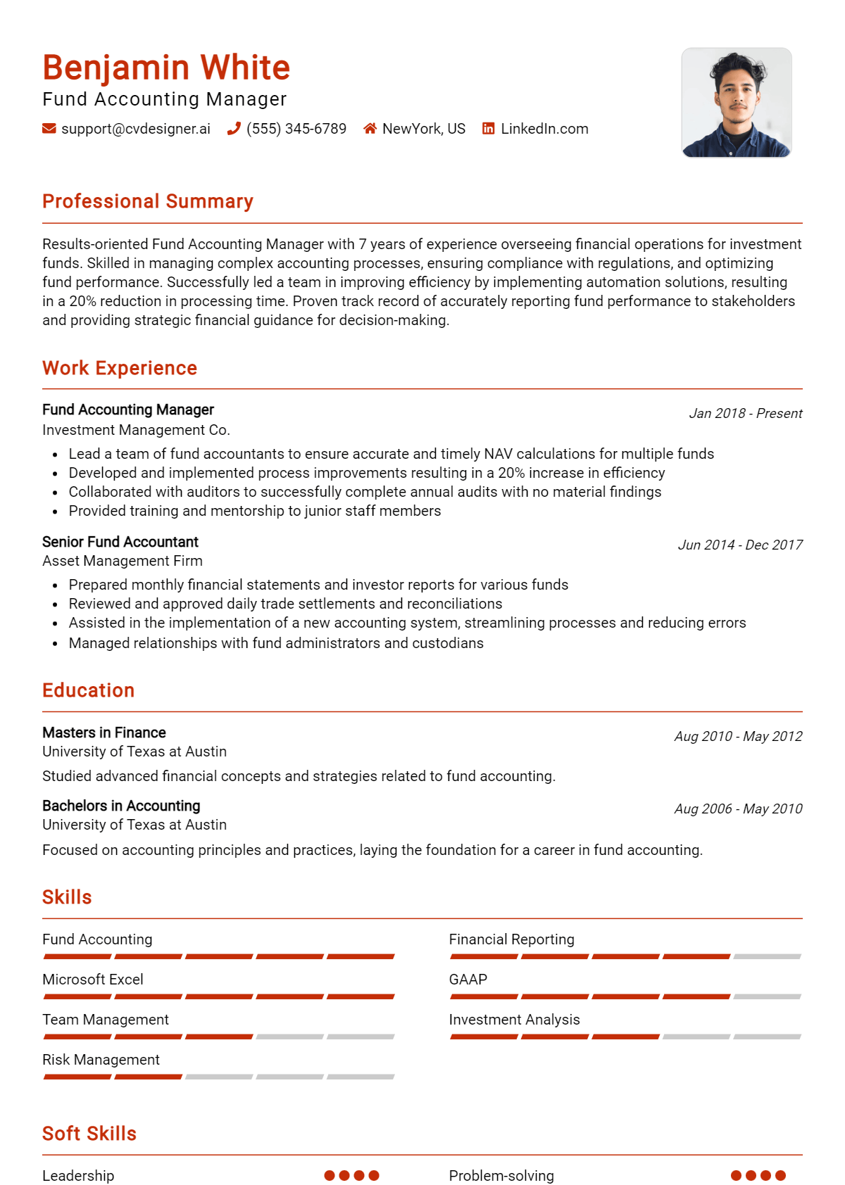Fund Accounting Manager Resume Example