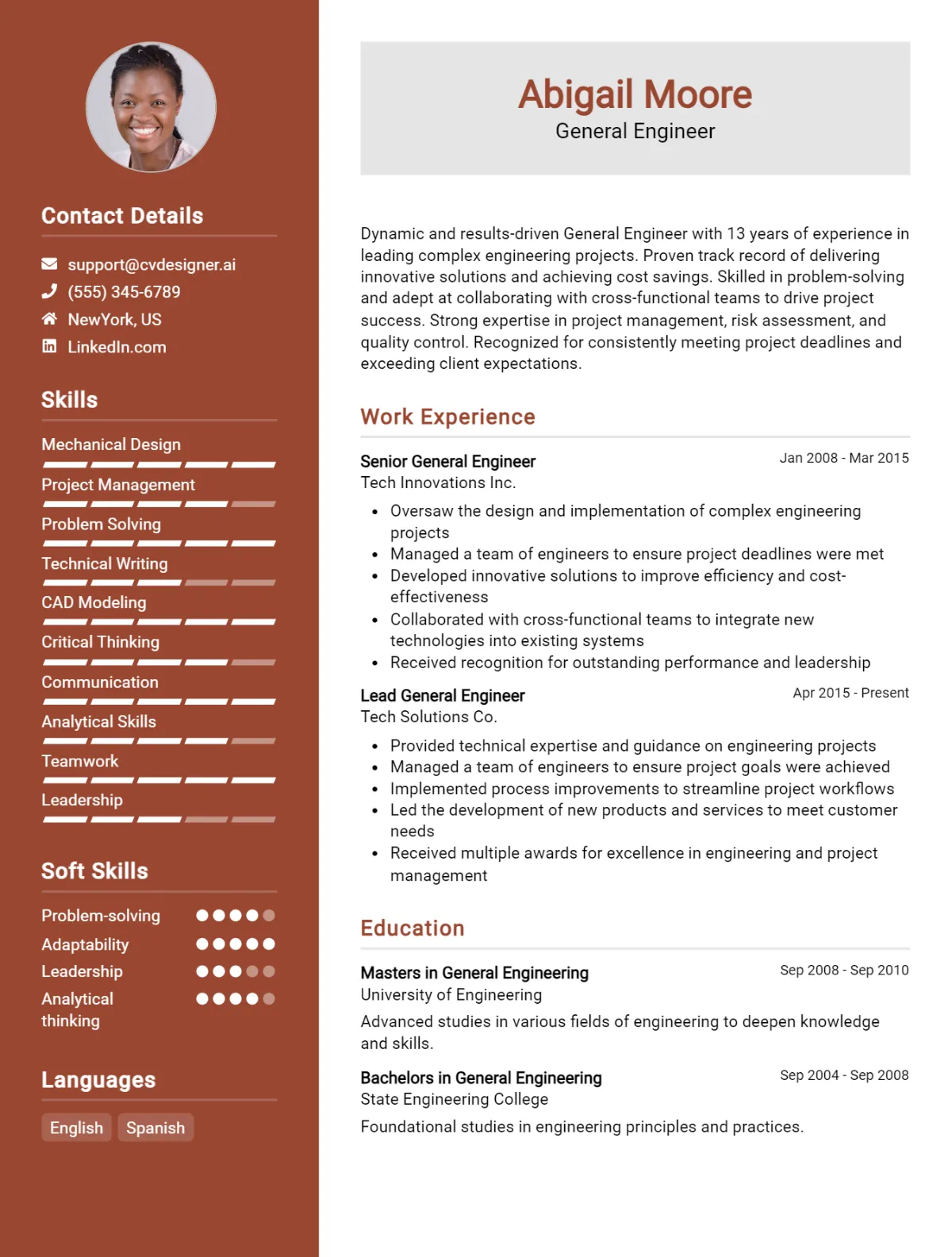 General Engineer CV Example