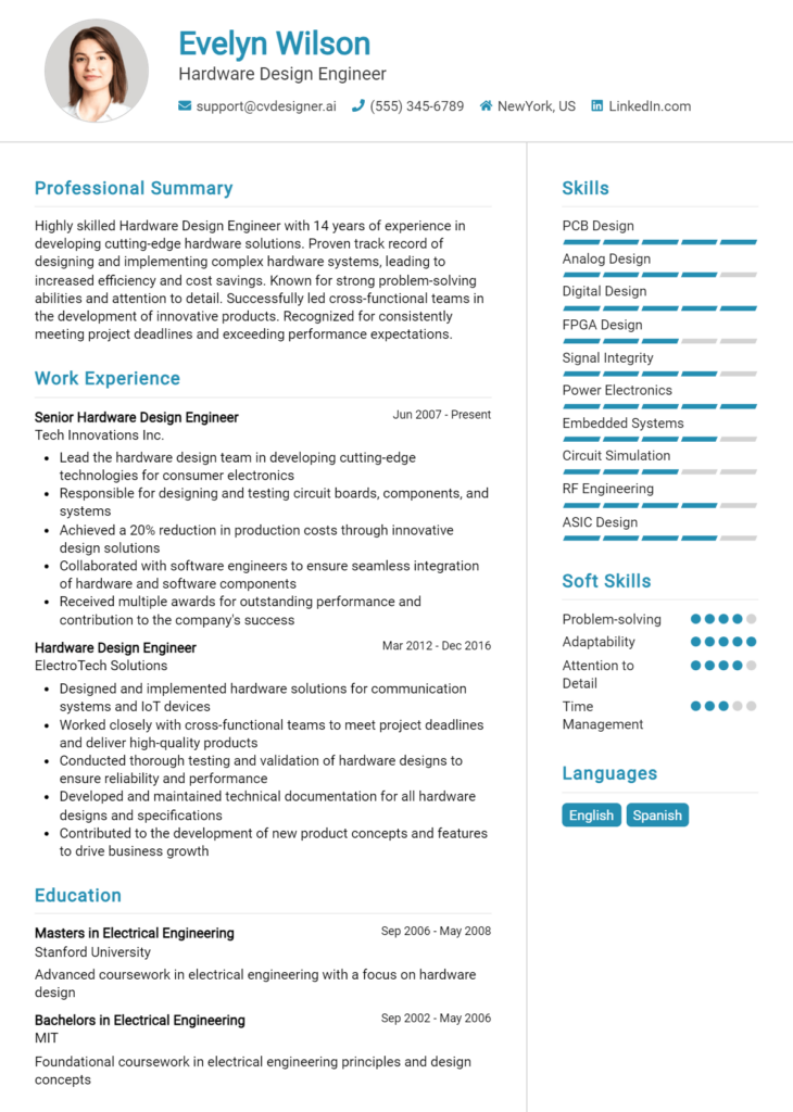 10 RF Design Engineer Resume Examples And Templates for 2024 ...