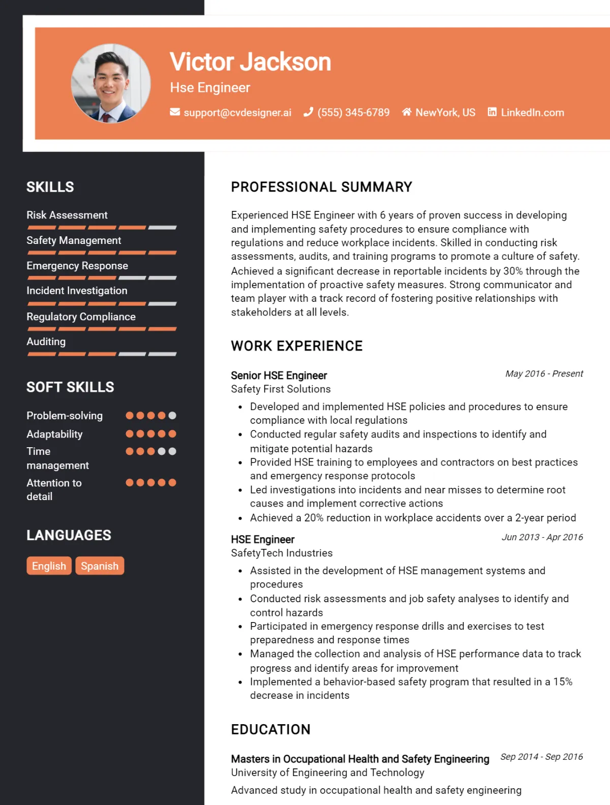 Hse Engineer CV Example