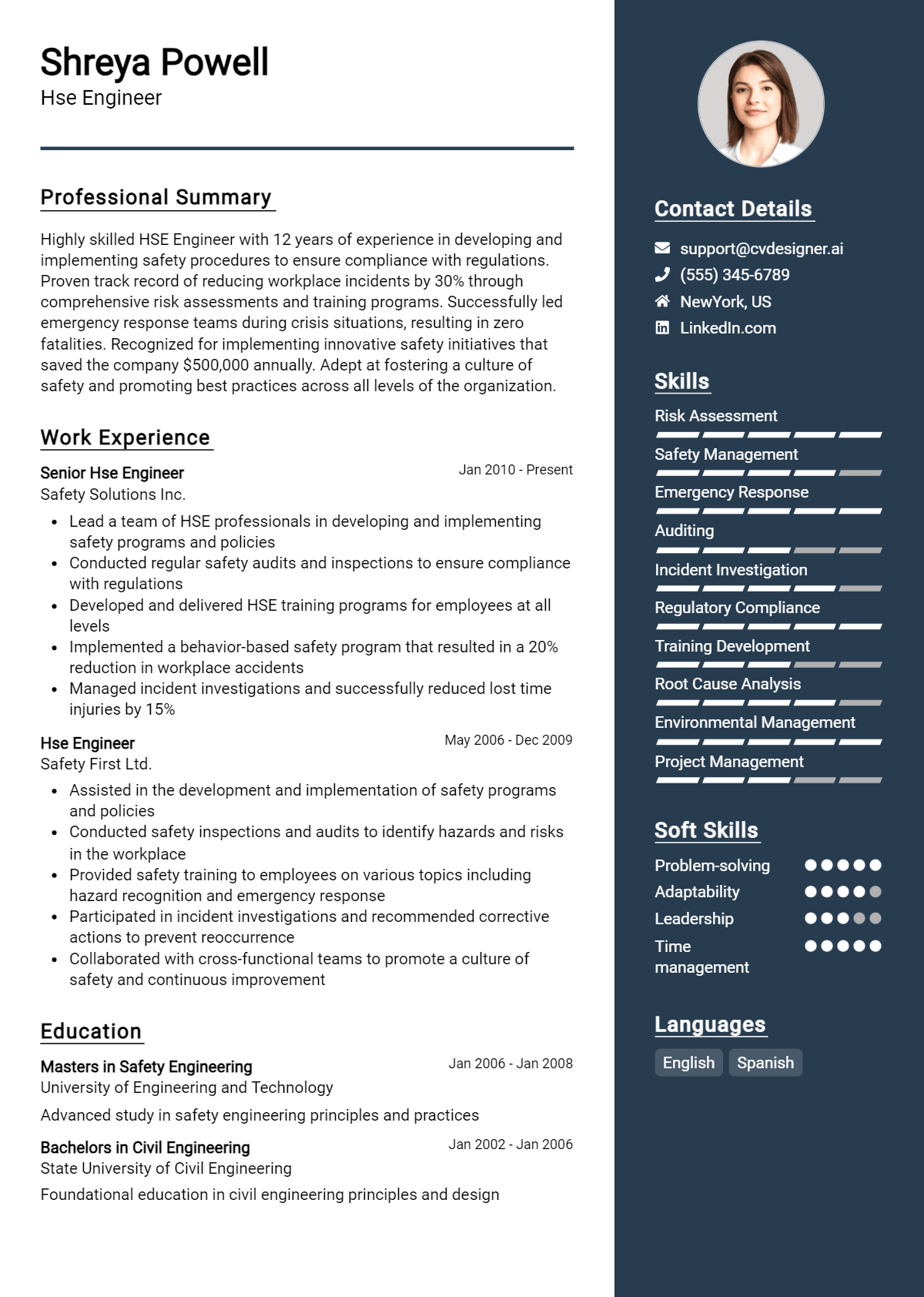 Hse Engineer Resume Example