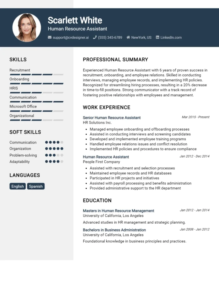 Human Resource Assistant CV Example For 2025: How to Craft a Winning CV