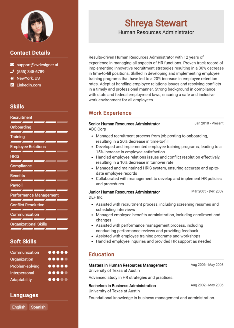 10 Human Resources Administrator Resume Examples for 2025: Top CV Skills