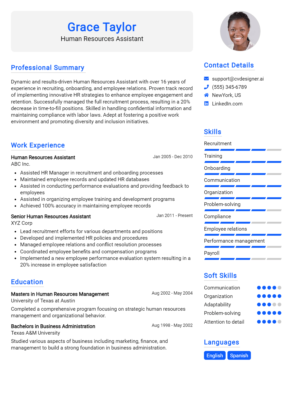 Human Resources Assistant Resume Example