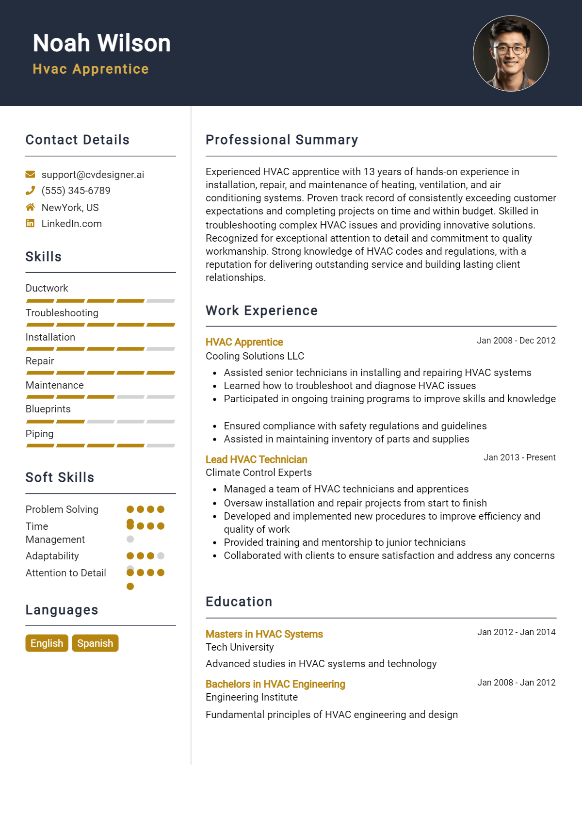 Hvac Apprentice Resume Example