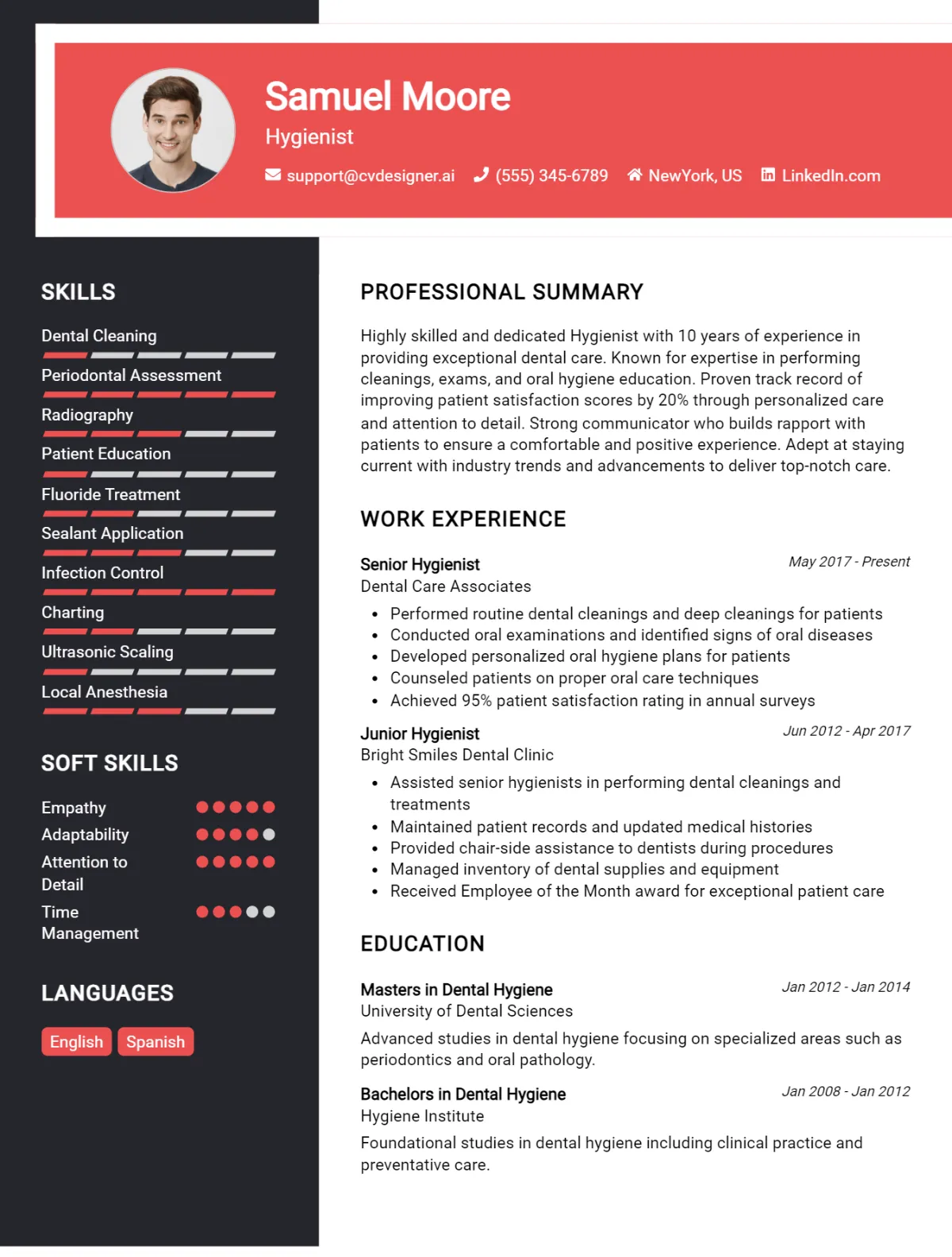 Hygienist CV Example