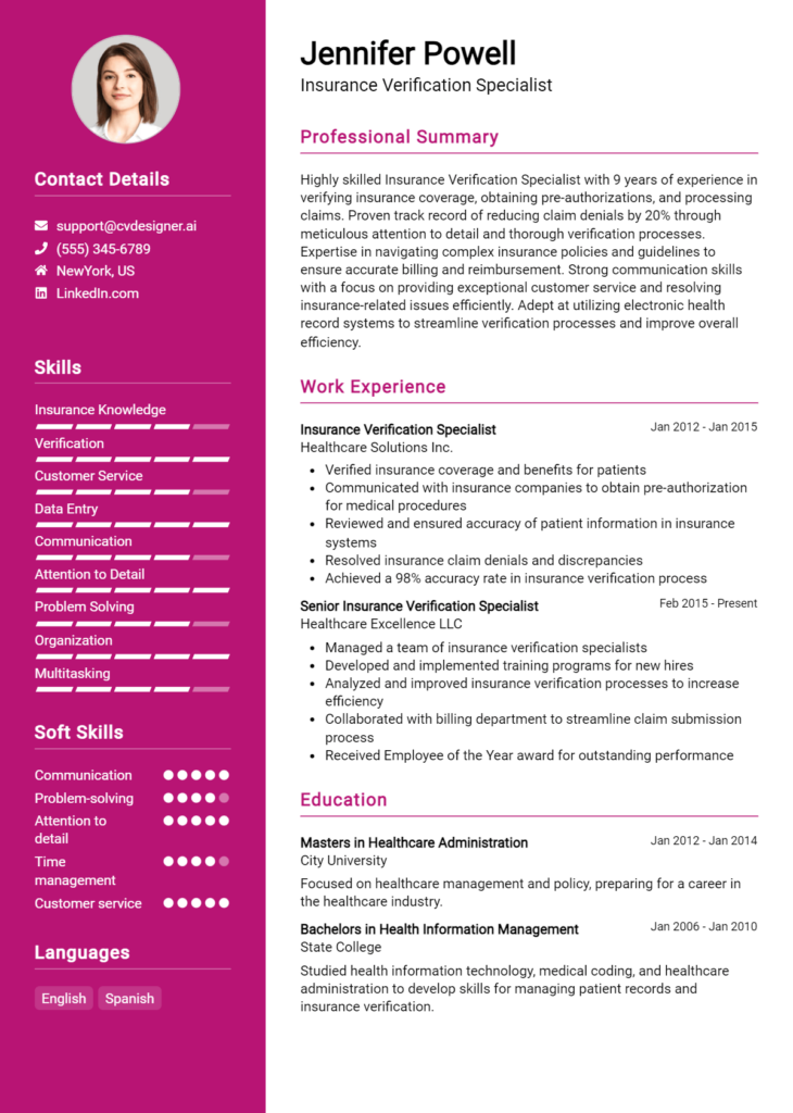 14 Insurance Agent Resume Examples And Templates for 2024 - CVDesigner.ai