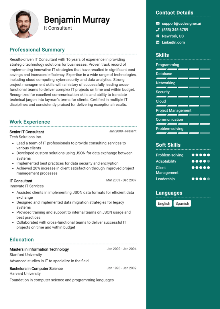 12 IT Consultant Resume Examples And Templates for 2025