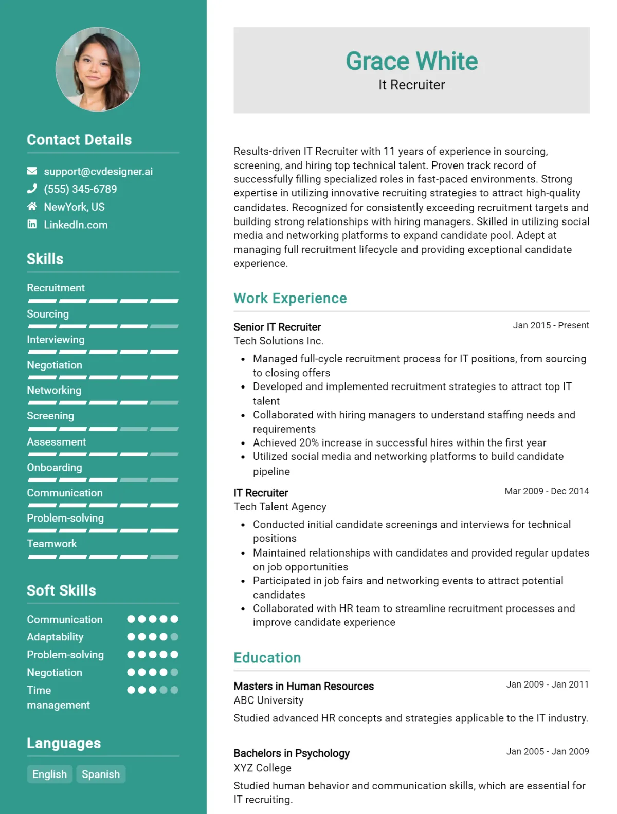 It Recruiter CV Example