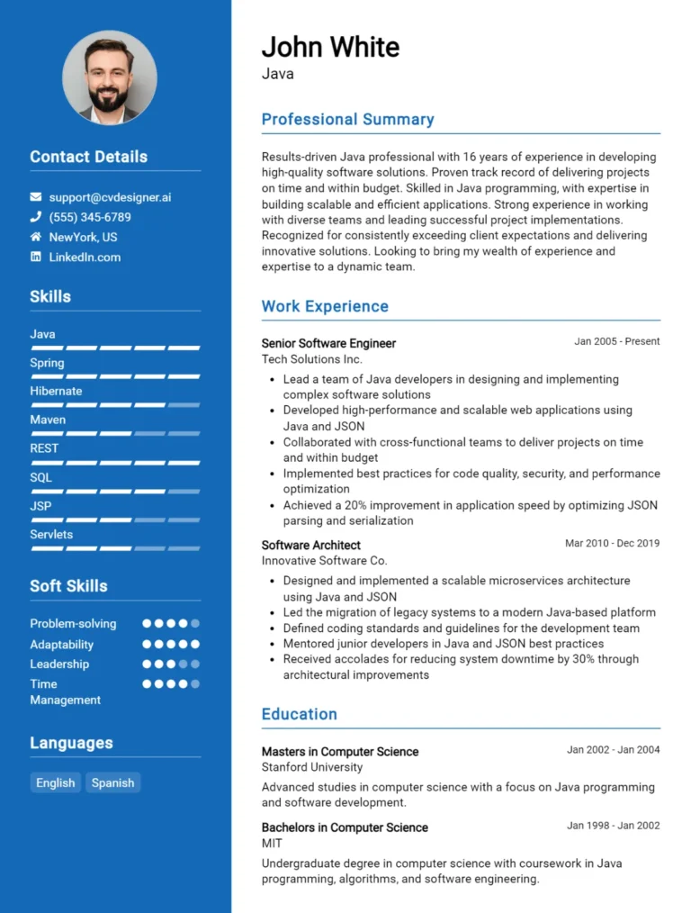 Java CV Example For 2025: Strategies & Templates