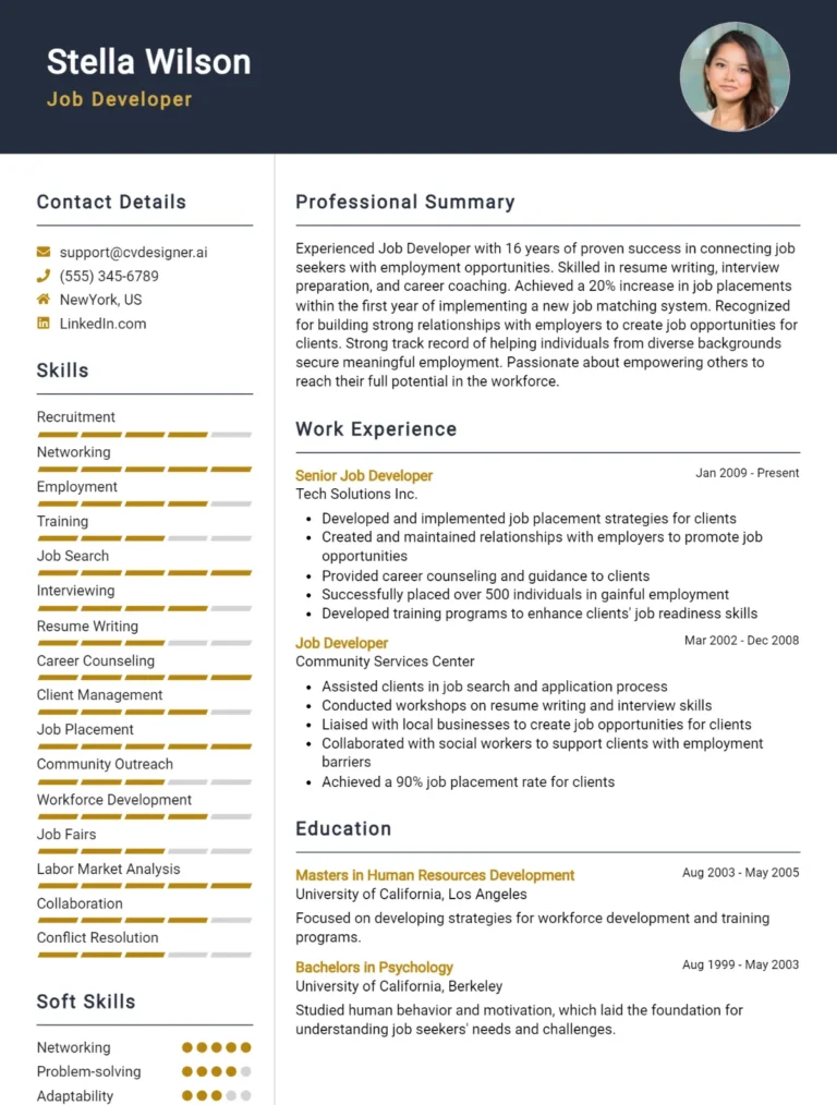 Job Developer CV Example For 2025: Best Tips & Templates