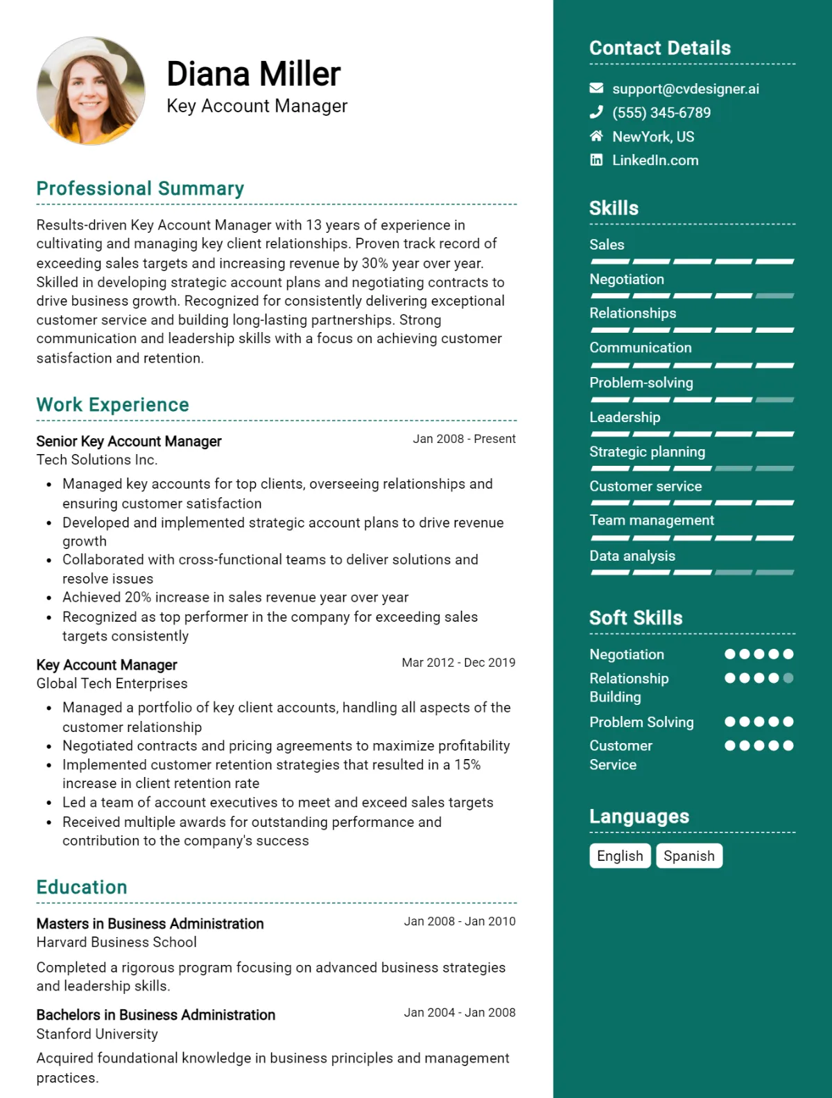 Key Account Manager CV Example