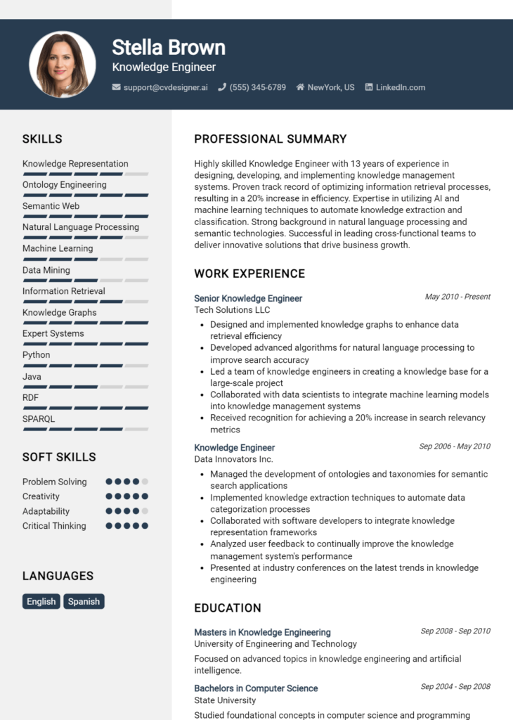 Knowledge Engineer Resume Example for 2024: Tips to Stand Out ...