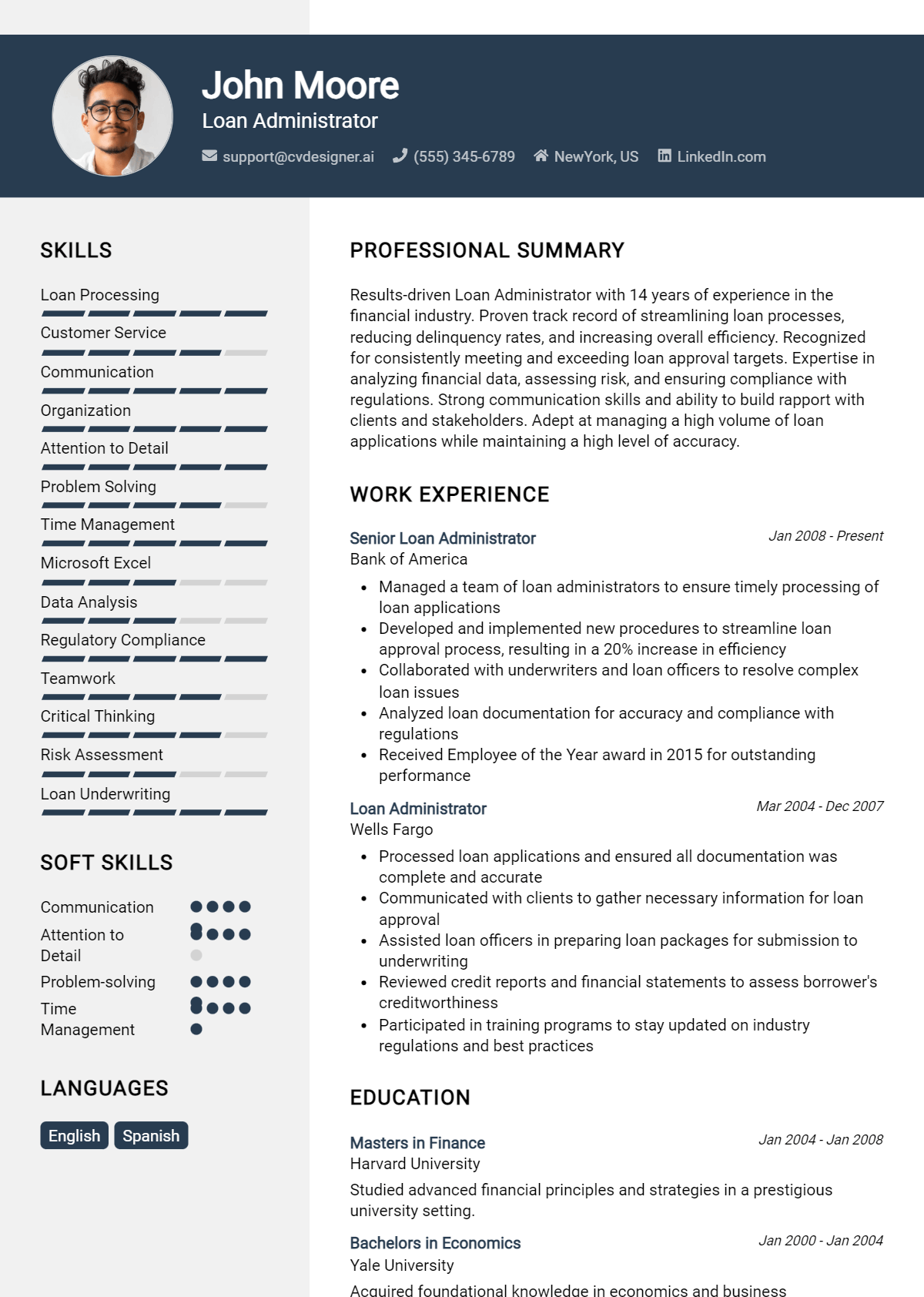 Loan Administrator Resume Example