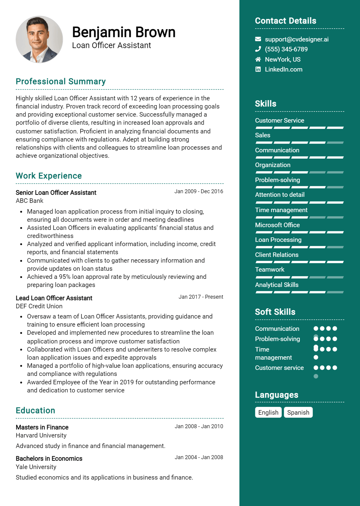 Loan Officer Assistant Resume Example