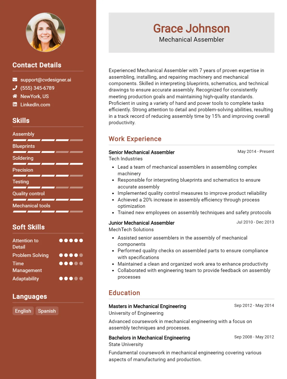 Mechanical Assembler CV Example