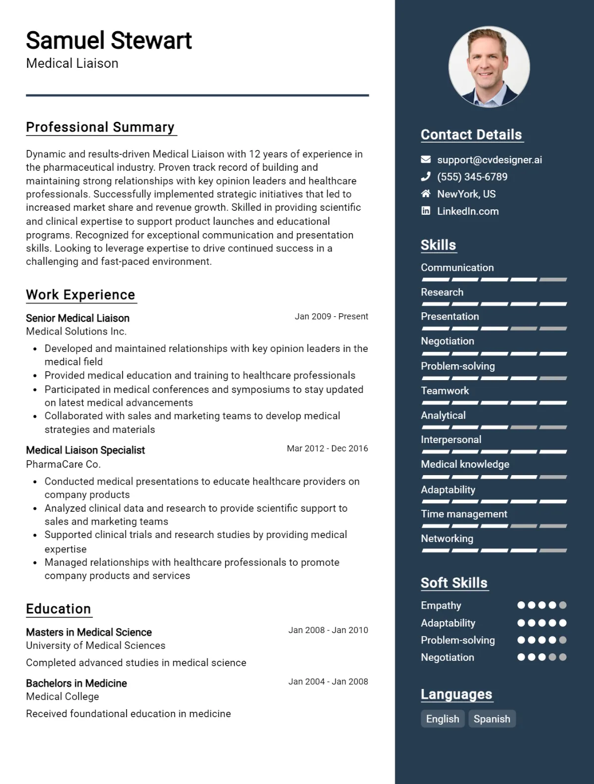 Medical Liaison CV Example
