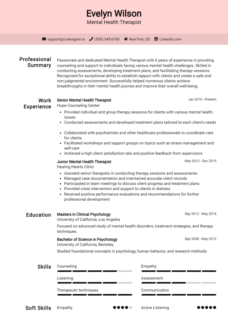 16 Mental Health Worker Resume Examples for 2024: Best Formatting Tips ...