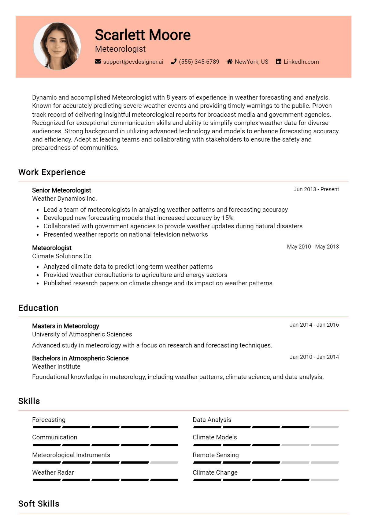 Meteorologist Resume Example