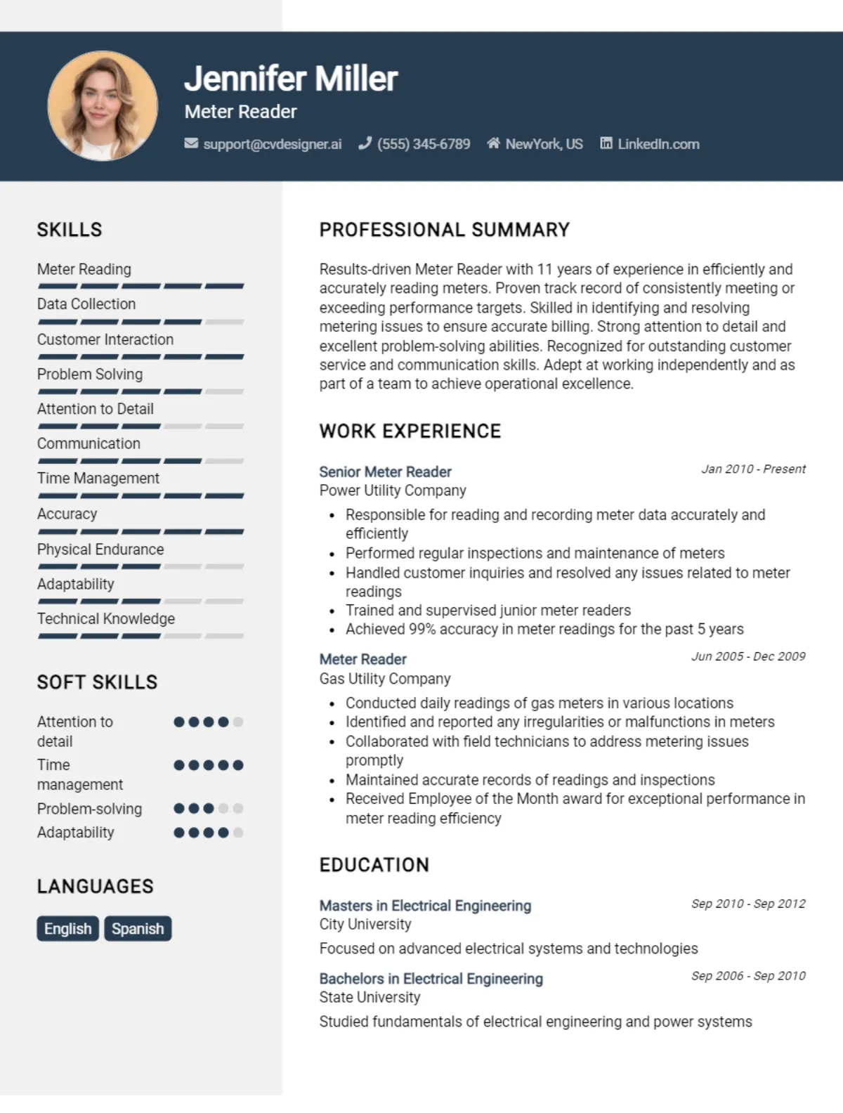 Meter Reader CV Example