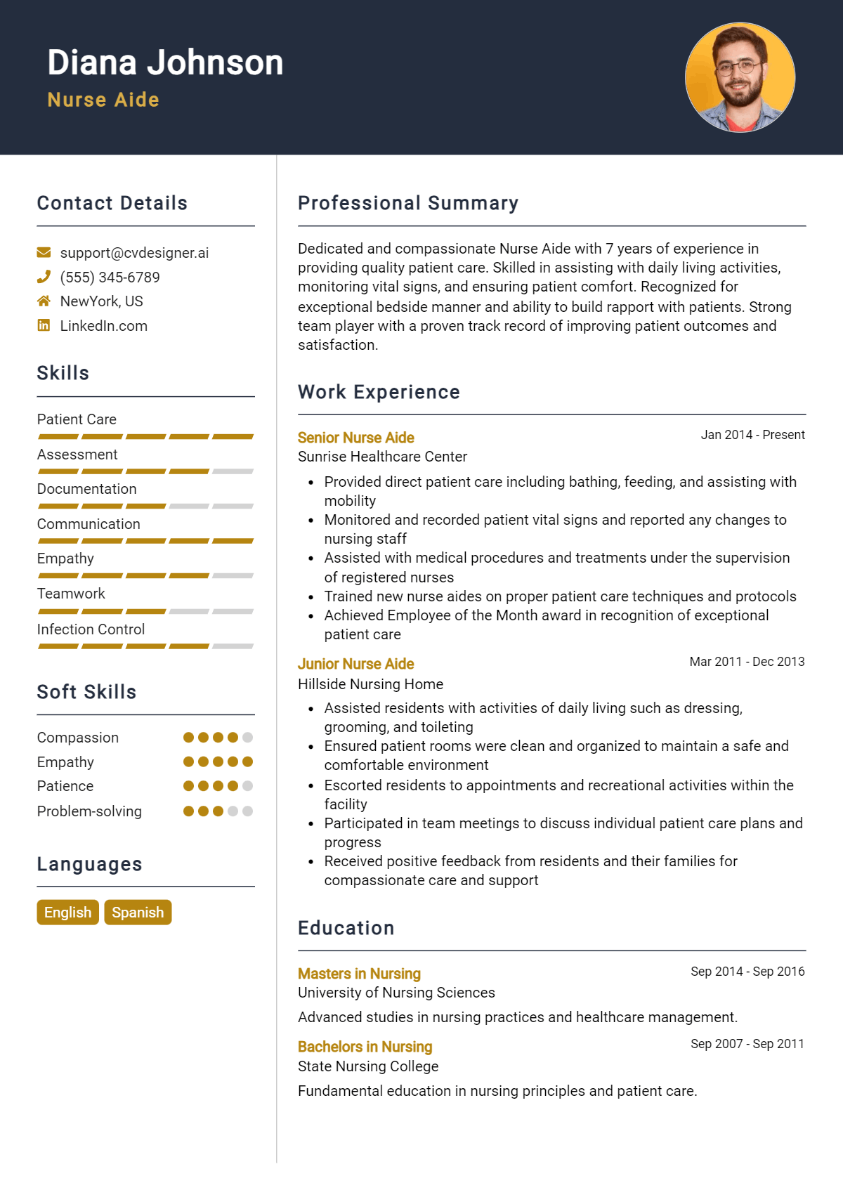 Nurse Aide Resume Example