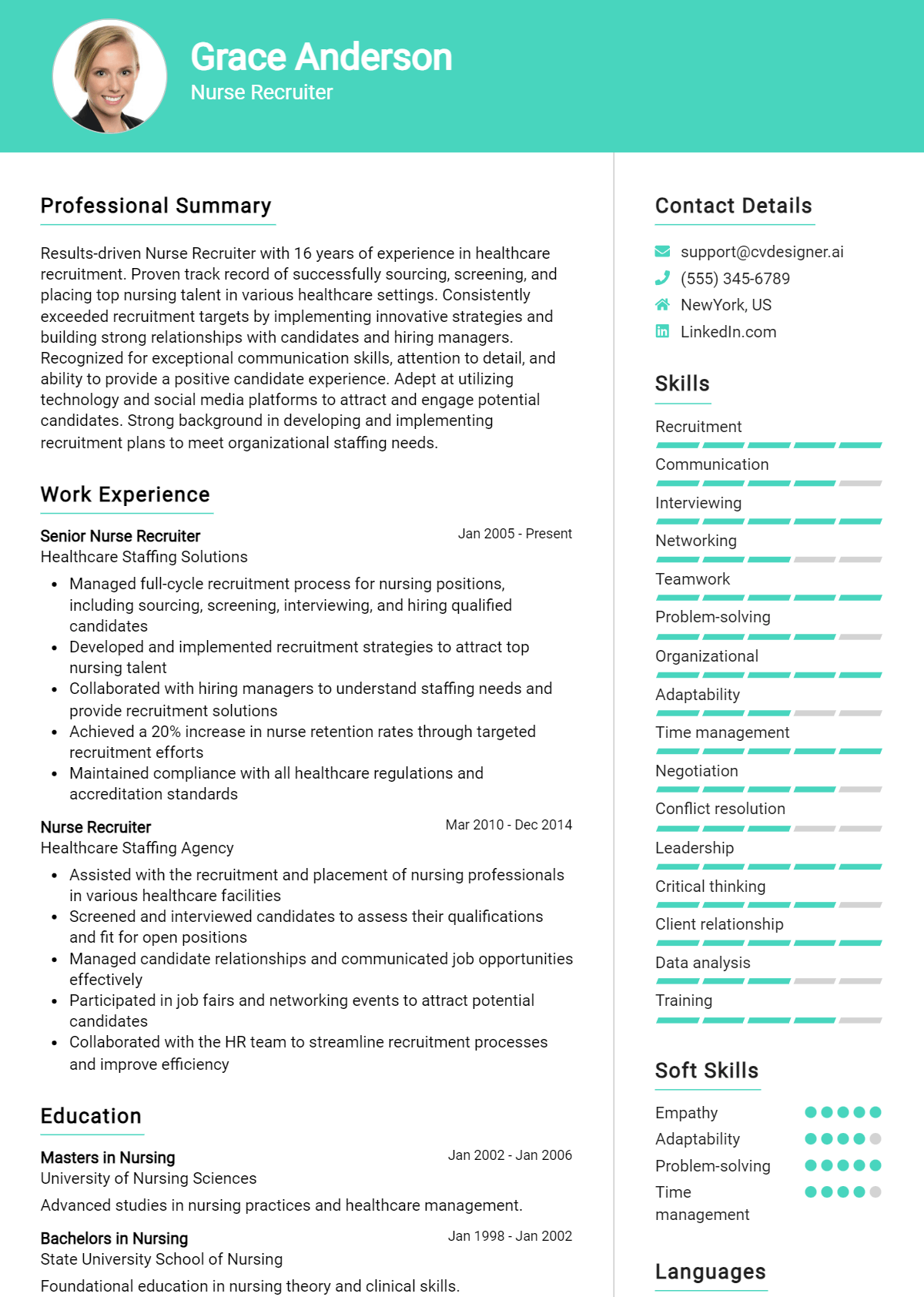 Nurse Recruiter Resume Example for 2024: Expert Tips & Templates ...