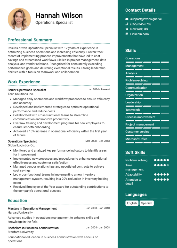 16 Sales Operations Manager Resume Examples for 2024: Top CV Skills ...