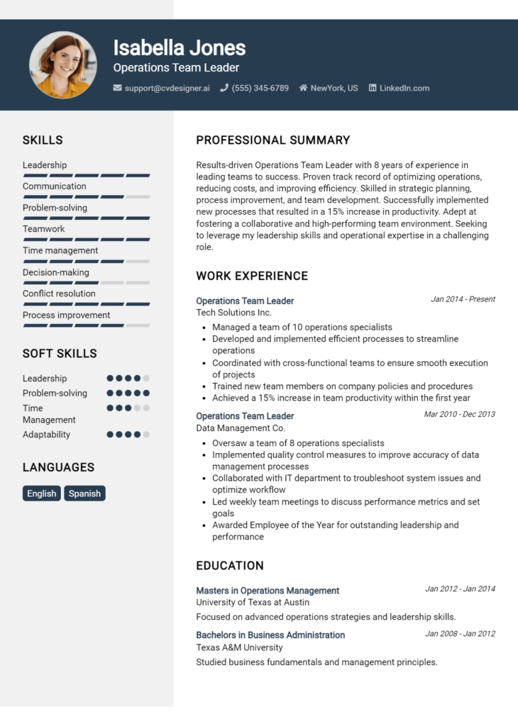 10 Production Team Leader Resume Examples for 2024: Free Samples ...