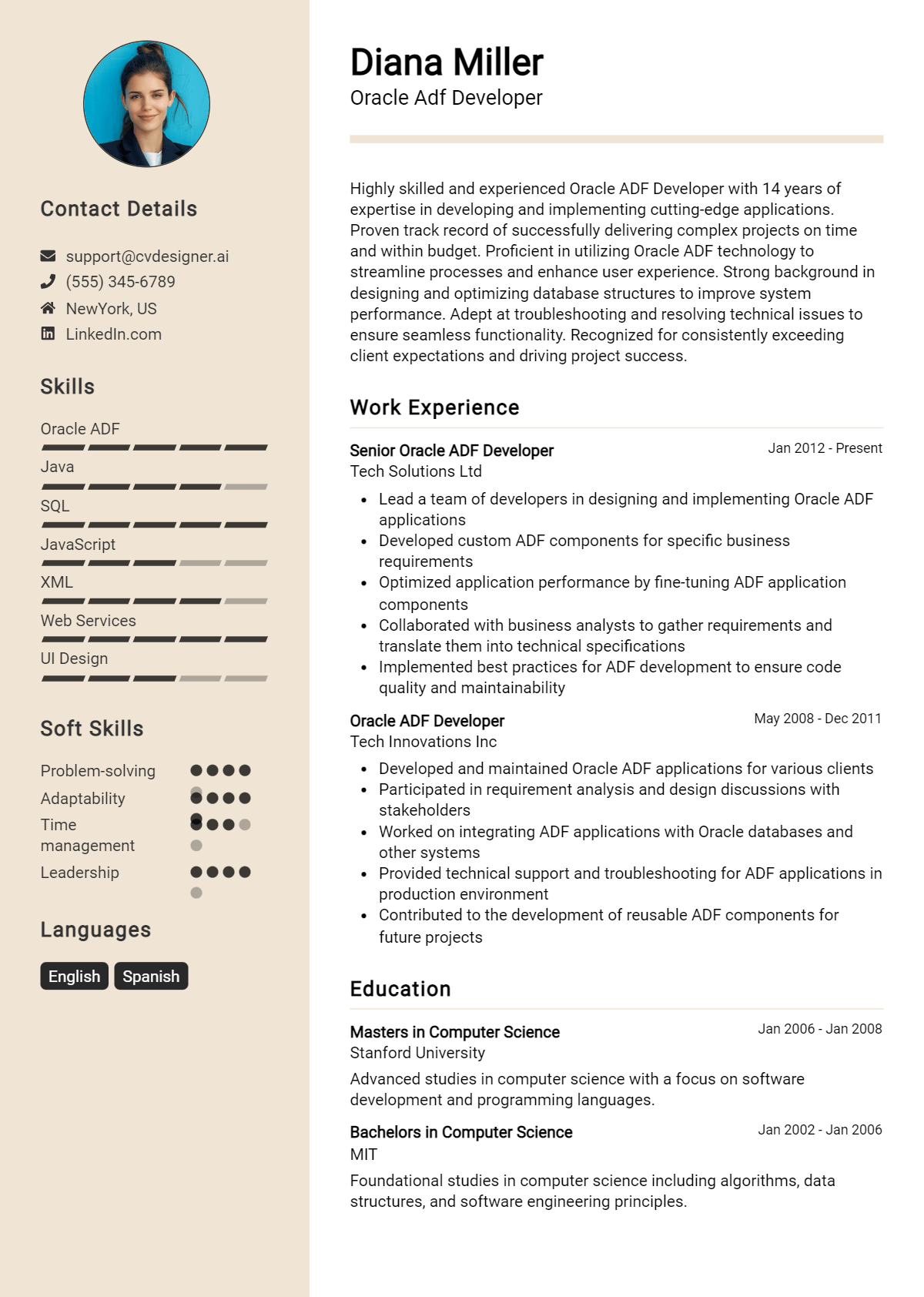 Oracle Adf Developer Resume Example