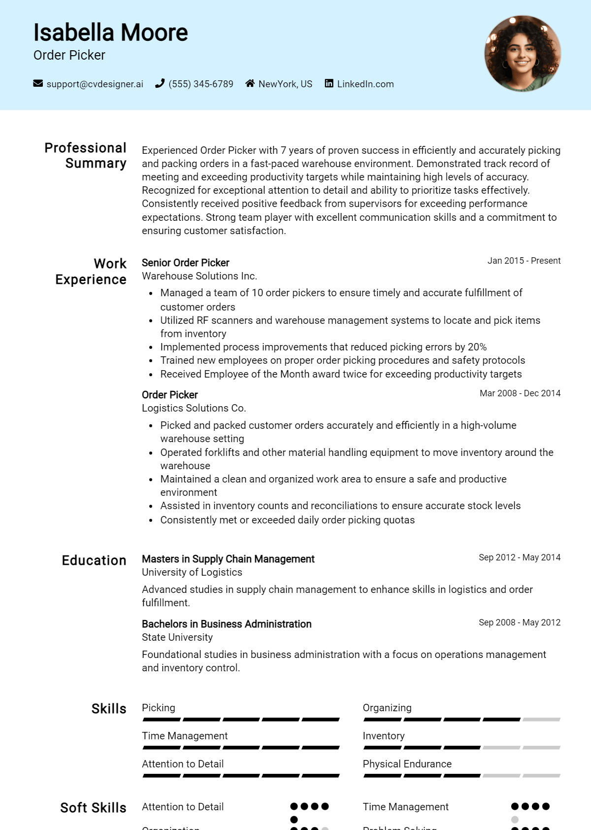 Order Picker Resume Example for 2024: Proven Tips & Templates ...