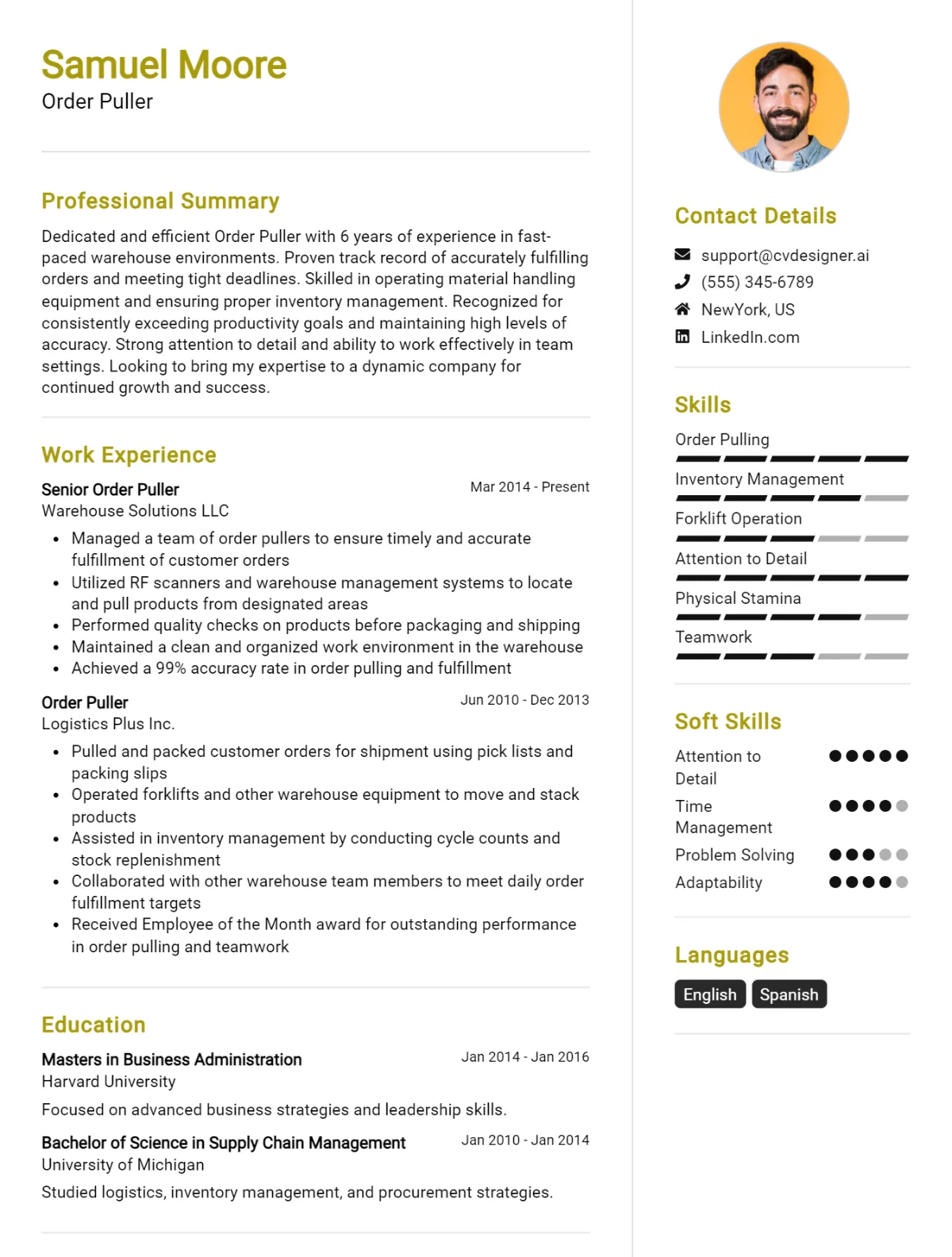 Order Puller CV Example