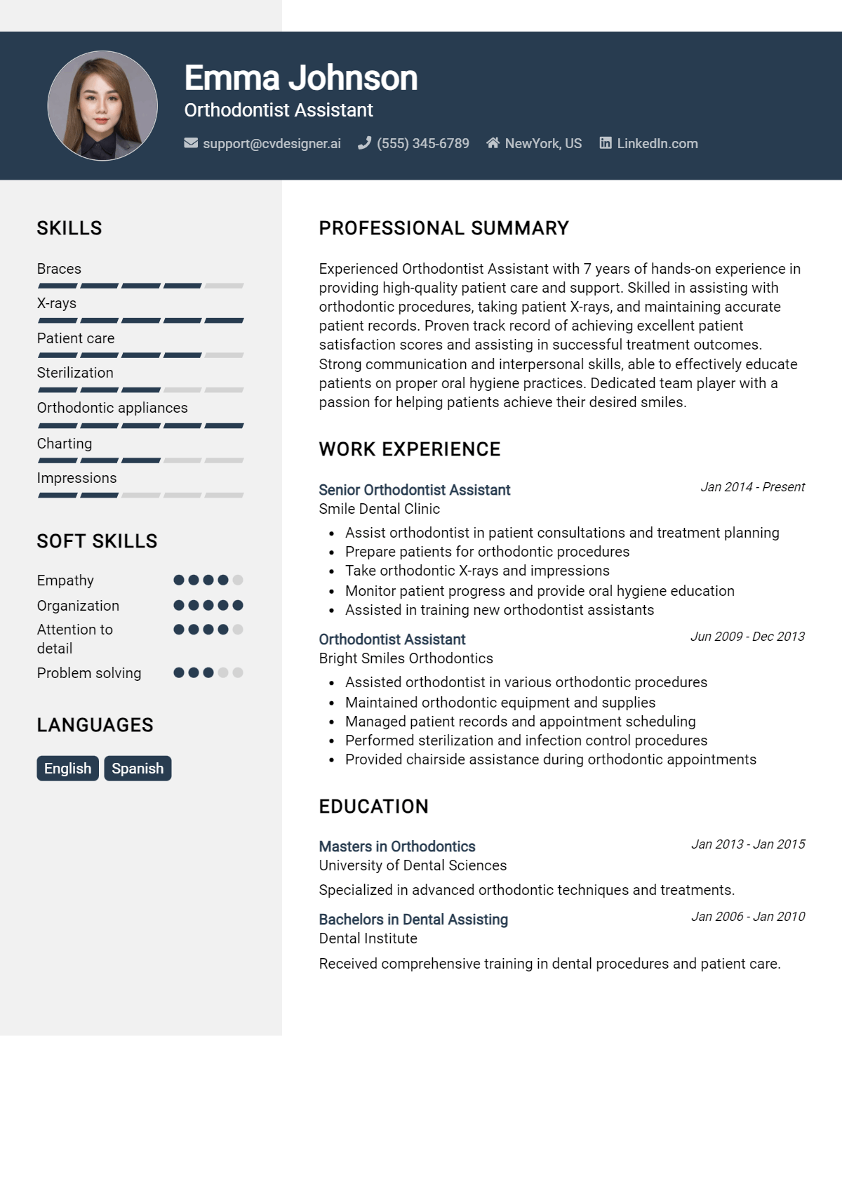 Orthodontist Assistant Resume Example for 2024: Best Tips & Templates ...