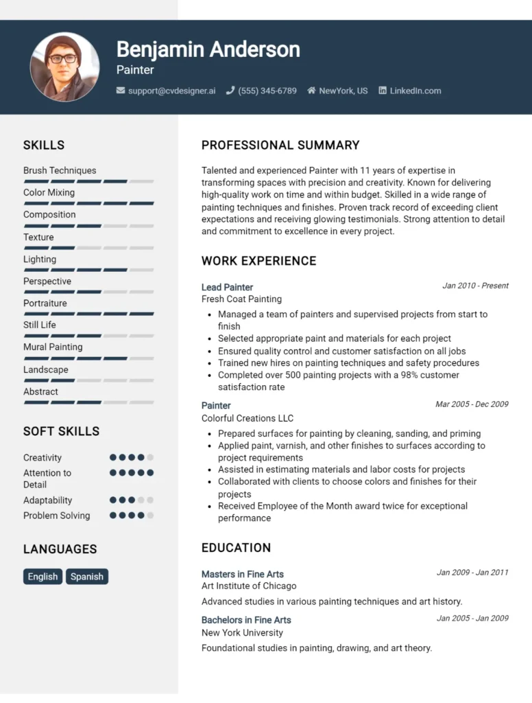 Painter CV Example