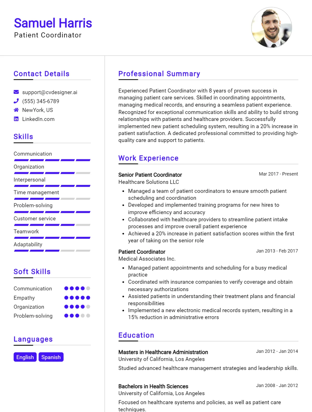 Patient Coordinator CV Example