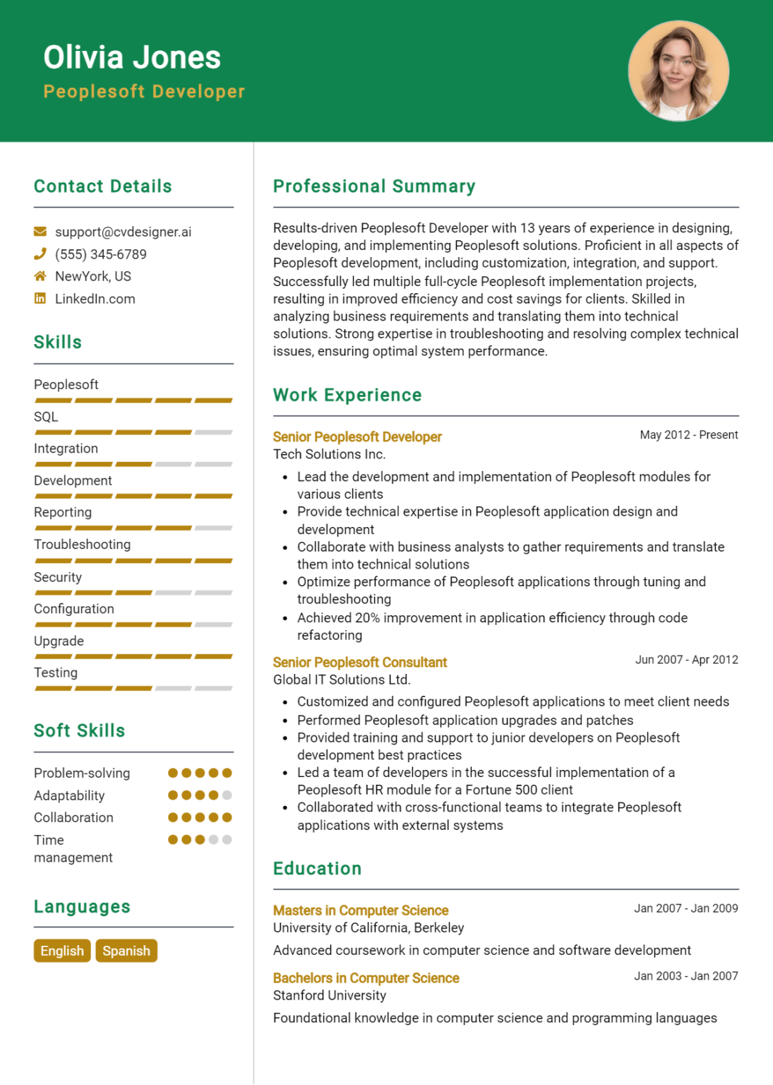 16 UI Developer Resume Examples for 2024: Free Samples - CVDesigner.ai