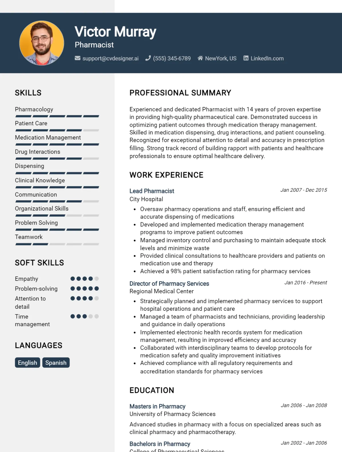 Pharmacist CV Example