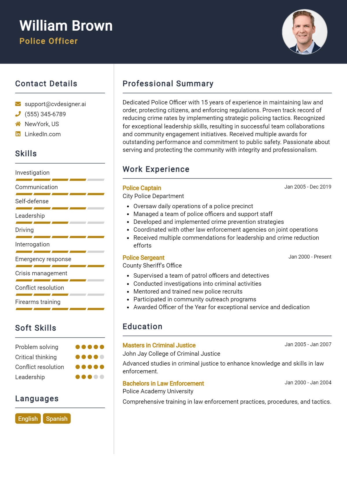 Police Officer Resume Example