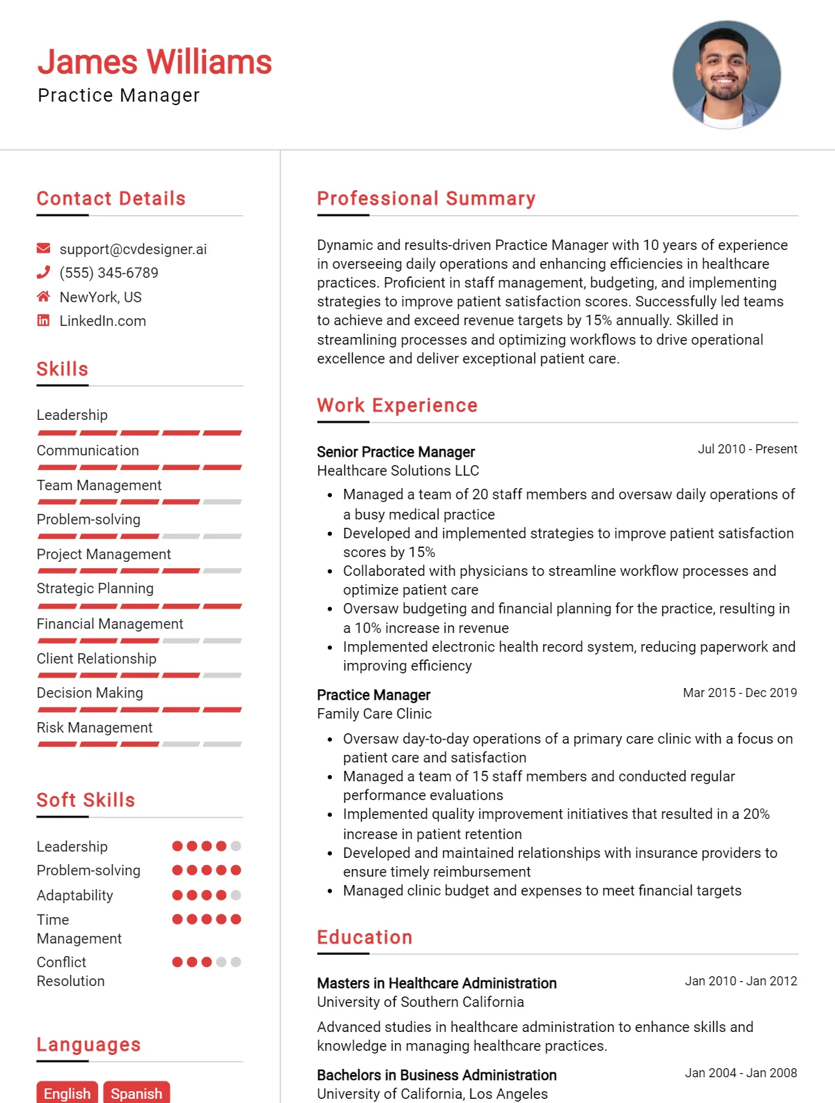 Practice Manager CV Example For 2024: How to Create a Professional CV ...