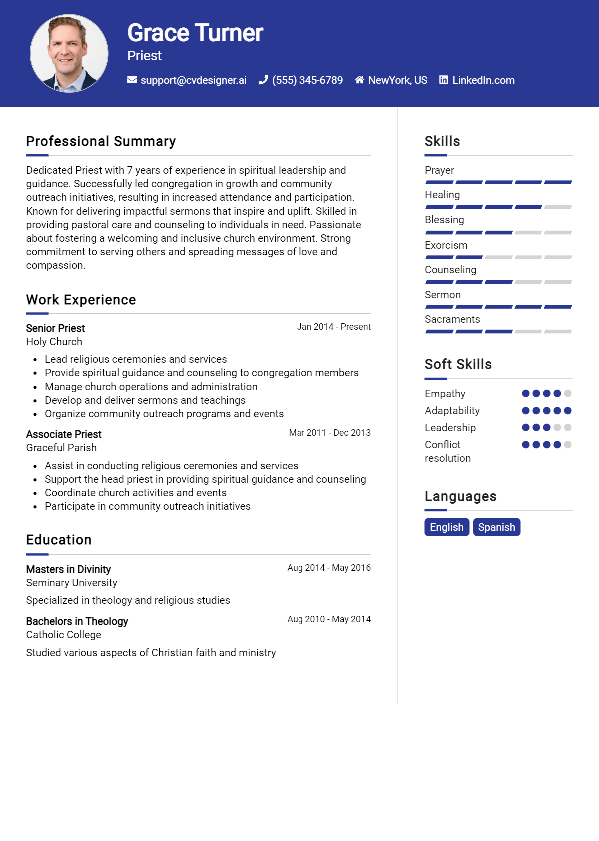 Priest Resume Example