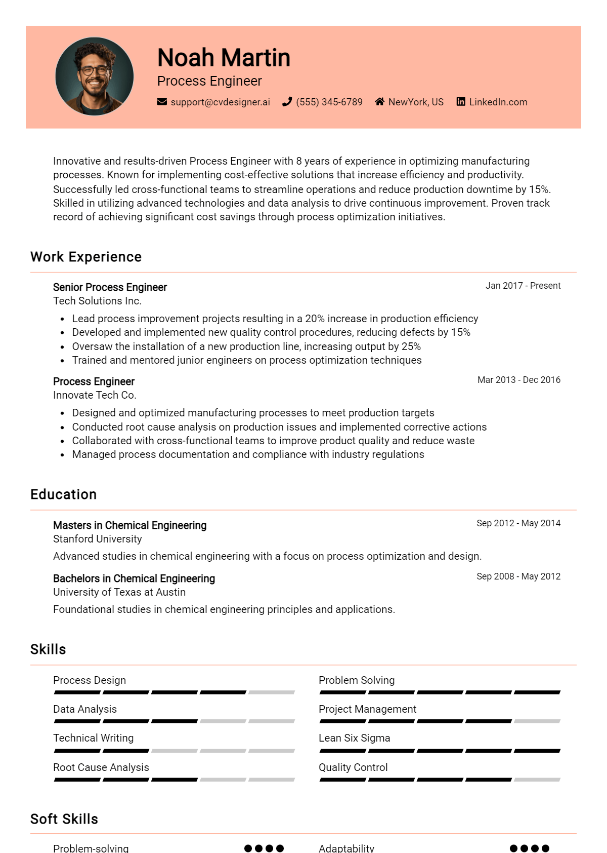 Process Engineer Resume Example
