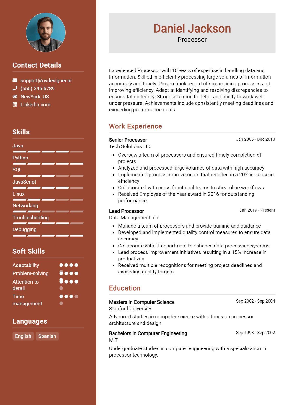Processor Resume Example