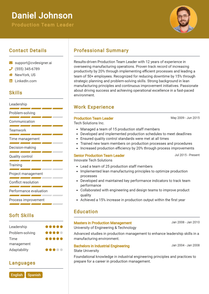 Operations Team Leader Resume Examples For Top Templates Cvdesigner Ai