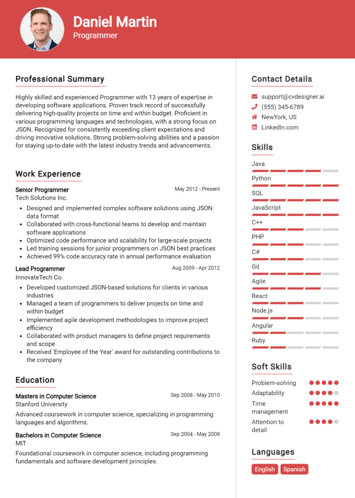 12 Programmer Resume Examples for 2024: Downloadable Templates ...