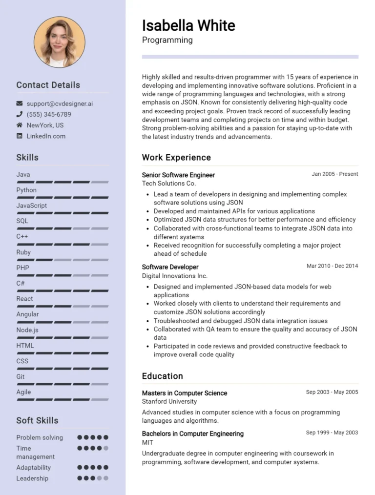 Programming CV Example For 2025: Strategies & Templates