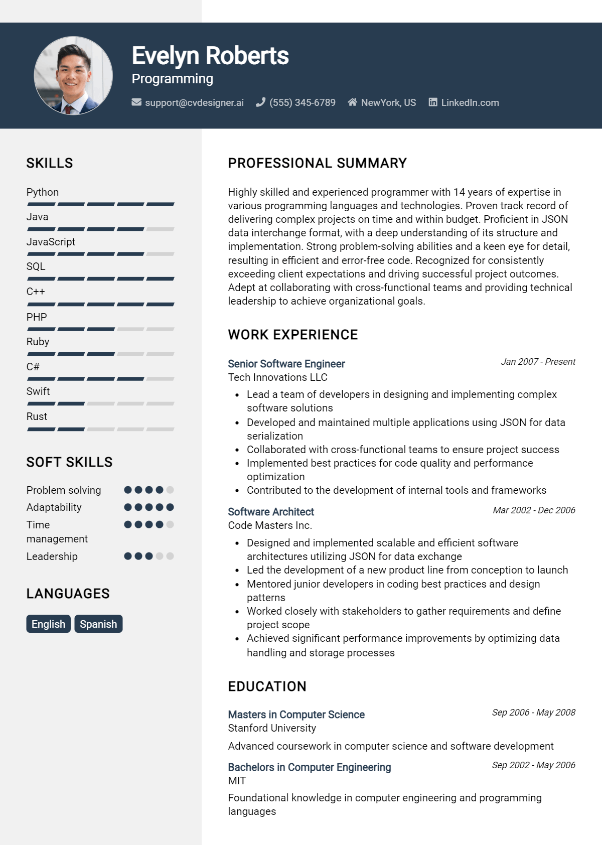 Programming Resume Example